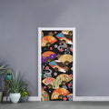 Japanese Hand Fan Pattern Print Door Sticker