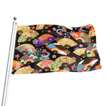 Japanese Hand Fan Pattern Print Flag