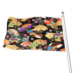 Japanese Hand Fan Pattern Print Flag