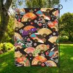 Japanese Hand Fan Pattern Print Garden Flag