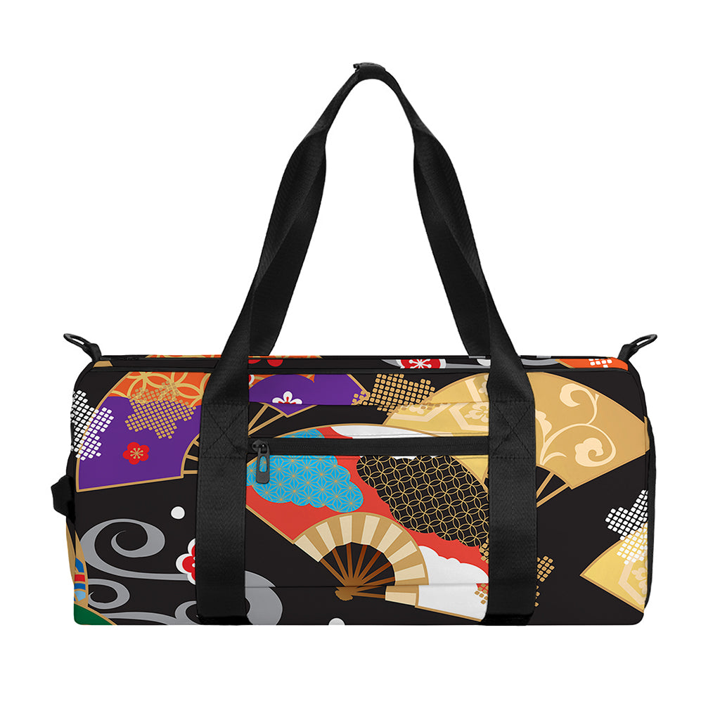 Japanese Hand Fan Pattern Print Gym Bag