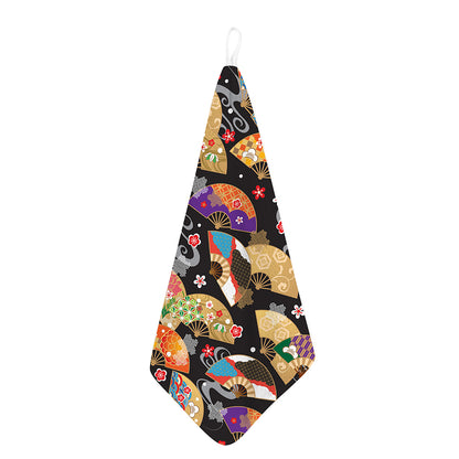 Japanese Hand Fan Pattern Print Hand Towel