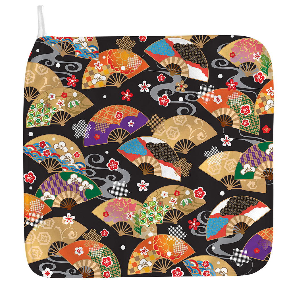 Japanese Hand Fan Pattern Print Hand Towel