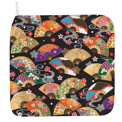 Japanese Hand Fan Pattern Print Hand Towel