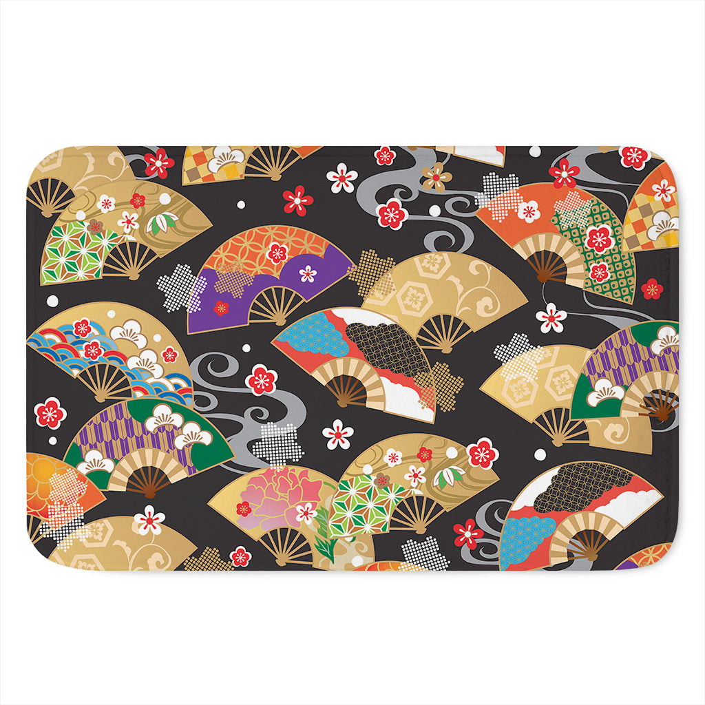 Japanese Hand Fan Pattern Print Indoor Door Mat