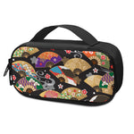 Japanese Hand Fan Pattern Print Insulin Cooler Travel Case