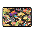 Japanese Hand Fan Pattern Print Kitchen Mat