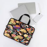 Japanese Hand Fan Pattern Print Laptop Sleeve With Handle