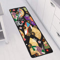 Japanese Hand Fan Pattern Print Long Kitchen Mat