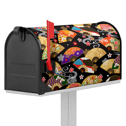 Japanese Hand Fan Pattern Print Mailbox Cover