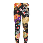 Japanese Hand Fan Pattern Print Men's leggings