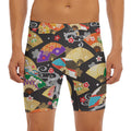 Japanese Hand Fan Pattern Print Men's Long Boxer Briefs