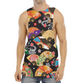 Japanese Hand Fan Pattern Print Men's Muscle Tank Top