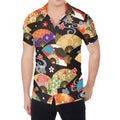 Japanese Hand Fan Pattern Print Men's Shirt