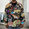 Japanese Hand Fan Pattern Print Men's Shirt Jacket