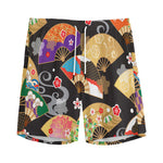 Japanese Hand Fan Pattern Print Men's Sports Shorts