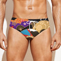 Japanese Hand Fan Pattern Print Men's Swim Briefs