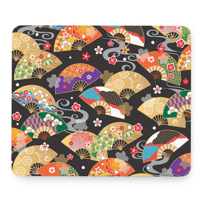 Japanese Hand Fan Pattern Print Mouse Pad
