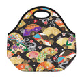 Japanese Hand Fan Pattern Print Neoprene Lunch Bag