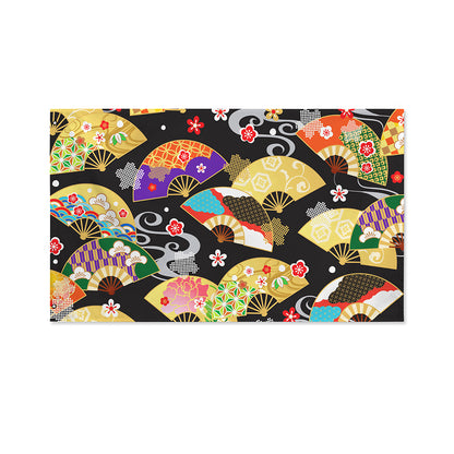 Japanese Hand Fan Pattern Print Polyester Flag
