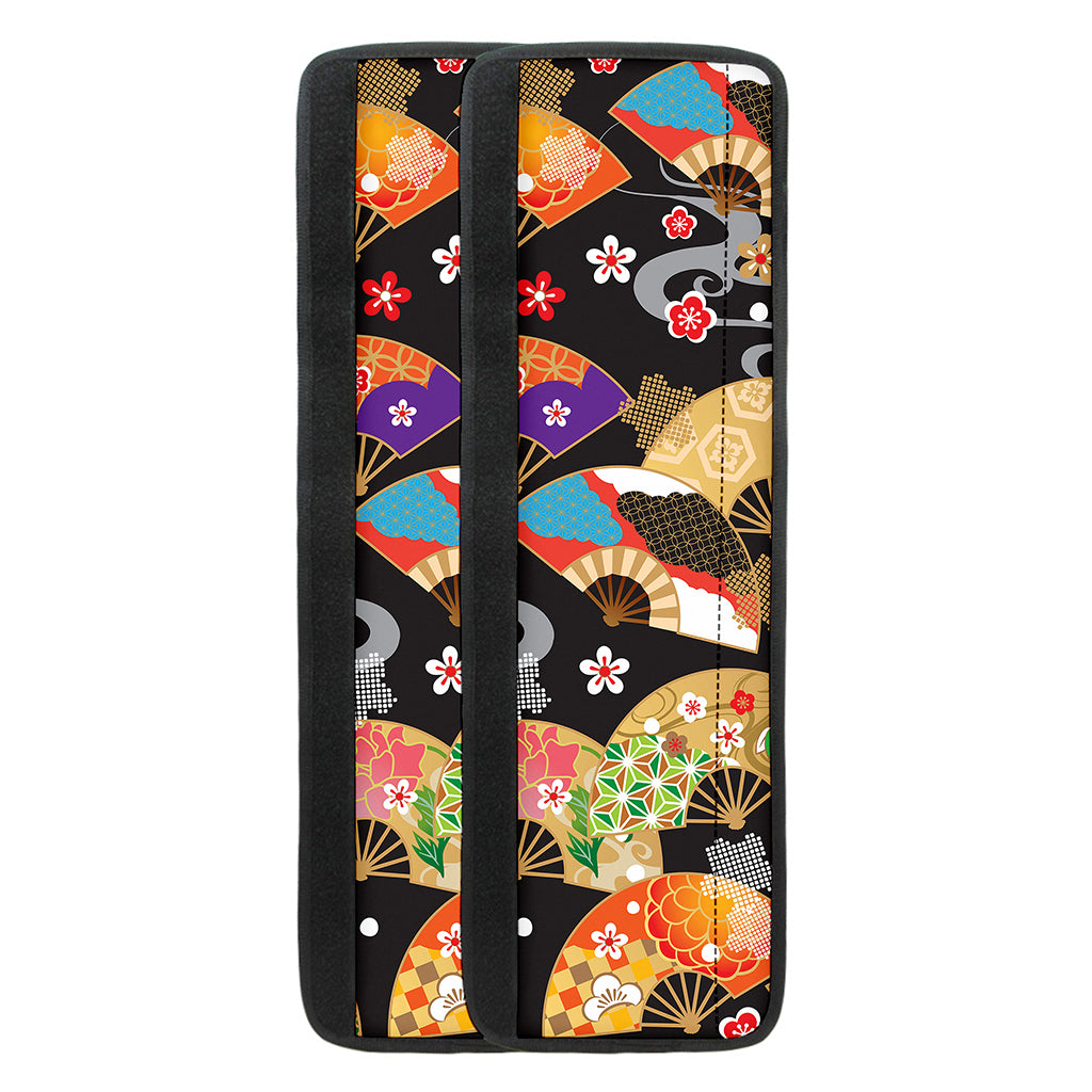 Japanese Hand Fan Pattern Print Refrigerator Handle Covers