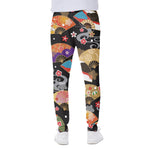 Japanese Hand Fan Pattern Print Scuba Joggers