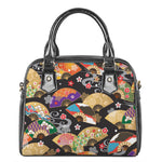 Japanese Hand Fan Pattern Print Shoulder Handbag