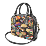 Japanese Hand Fan Pattern Print Shoulder Handbag
