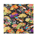 Japanese Hand Fan Pattern Print Silk Bandana
