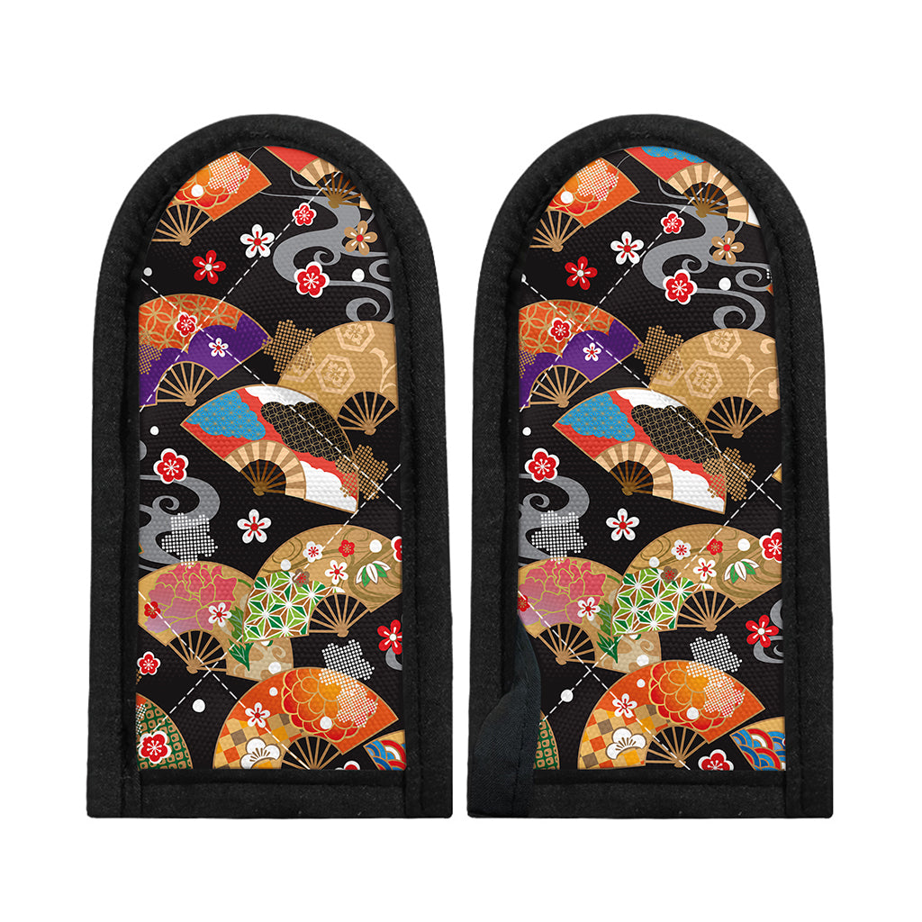 Japanese Hand Fan Pattern Print Skillet Handle Cover