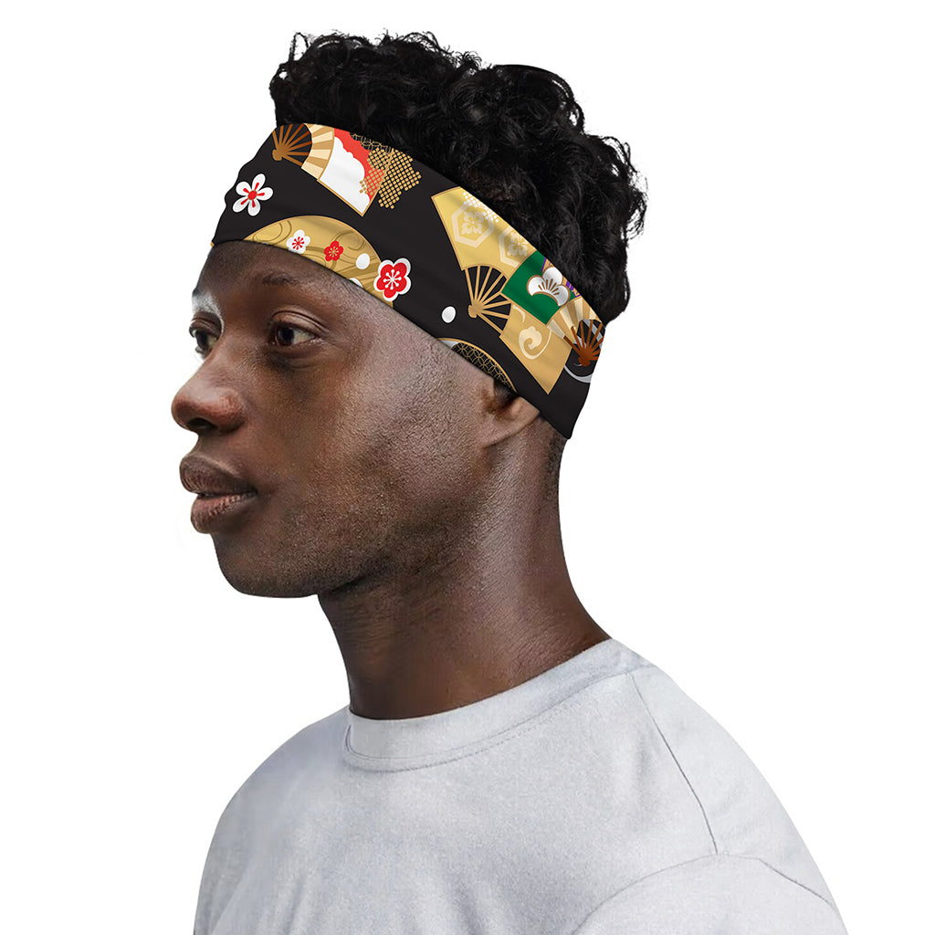 Japanese Hand Fan Pattern Print Sports Headband