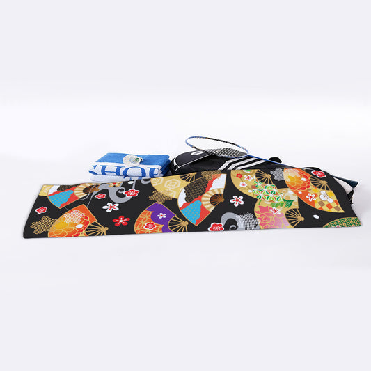 Japanese Hand Fan Pattern Print Sports Towel