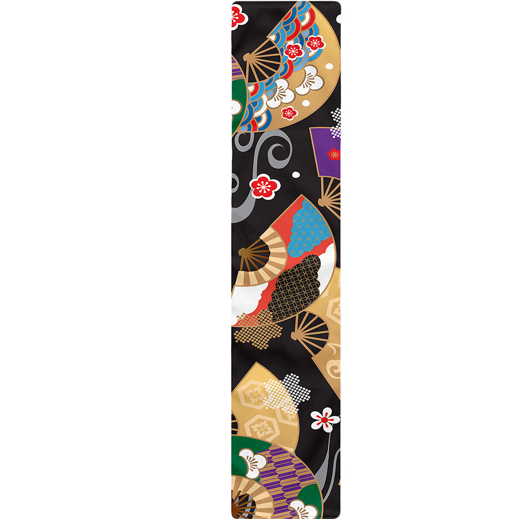 Japanese Hand Fan Pattern Print Table Runner