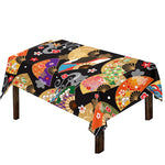 Japanese Hand Fan Pattern Print Tablecloth