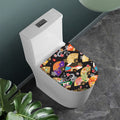 Japanese Hand Fan Pattern Print Toilet Lid Cover