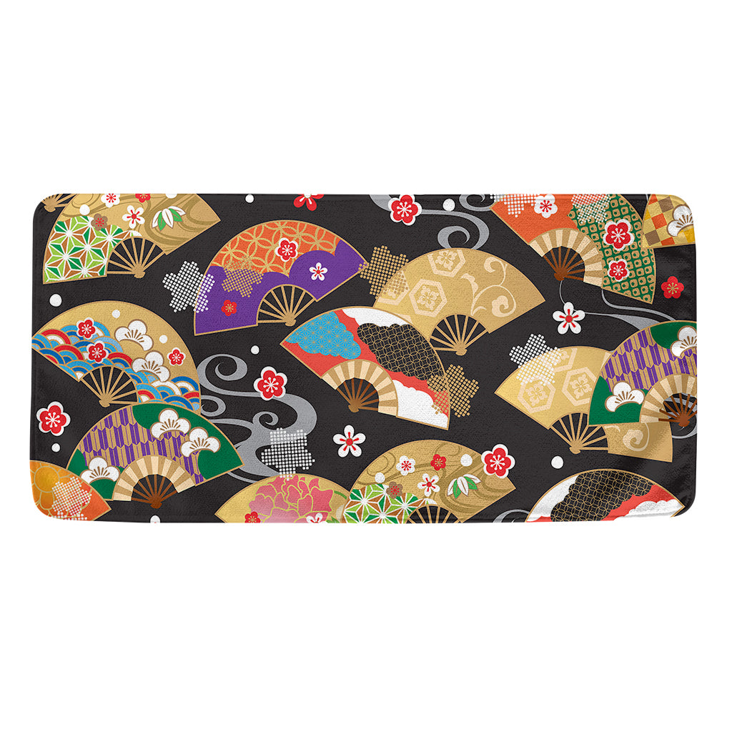Japanese Hand Fan Pattern Print Towel