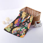 Japanese Hand Fan Pattern Print Towel