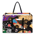Japanese Hand Fan Pattern Print Utility Tote Bag