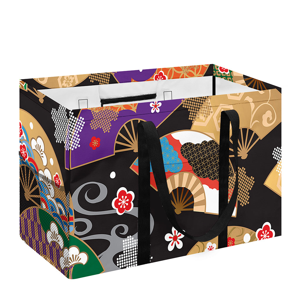 Japanese Hand Fan Pattern Print Utility Tote Bag