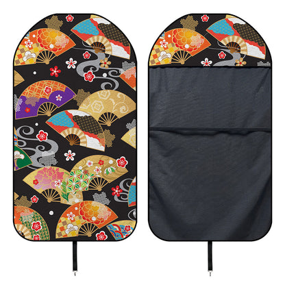 Japanese Hand Fan Pattern Print Waterproof Car Seat Cover
