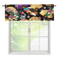 Japanese Hand Fan Pattern Print Window Valance