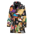Japanese Hand Fan Pattern Print Women's Bathrobe