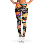 Japanese Hand Fan Pattern Print Women's Leggings