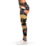 Japanese Hand Fan Pattern Print Women's Leggings