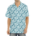Japanese Kanagawa Wave Pattern Print Aloha Shirt