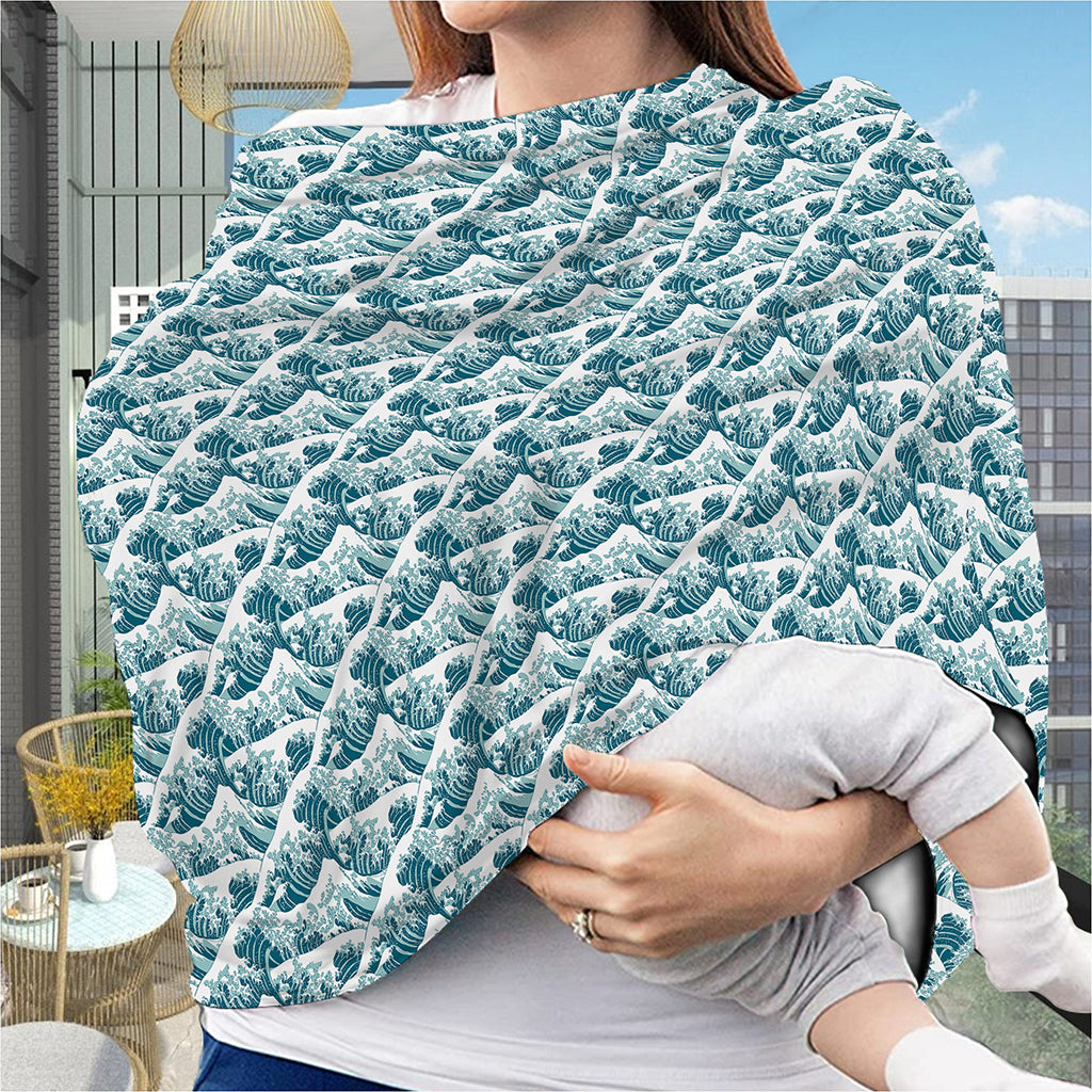 Japanese Kanagawa Wave Pattern Print Baby Seat Cover