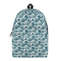 Japanese Kanagawa Wave Pattern Print School Backpack