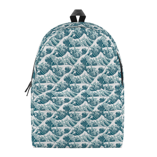 Japanese Kanagawa Wave Pattern Print Backpack