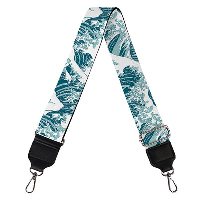 Japanese Kanagawa Wave Pattern Print Bag Strap