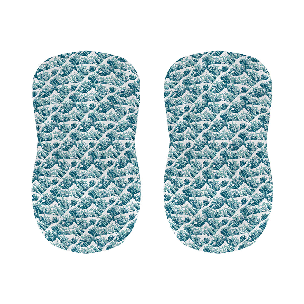 Japanese Kanagawa Wave Pattern Print Bar Stool Covers